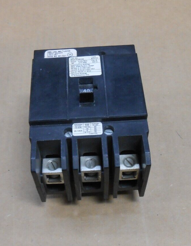 SIEMENS BQCH3B040 BQCH CIRCUIT BREAKER 3 POLE 40 AMP 277/480 VOLT 40A 3P