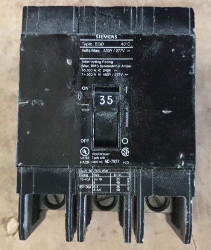 NEW SIEMENS BQD335BP CIRCUIT BREAKER 35A