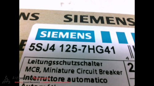 SIEMENS 5SJ4 125-7HG41, MINIATURE CIRCUIT BREAKER, 25A, 1POLE, 240V,, NE #197455