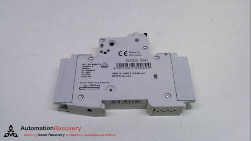 SIEMENS 5SJ4 125-7HG41, MINIATURE CIRCUIT BREAKER, 25A, 1POLE, 240V, #224504