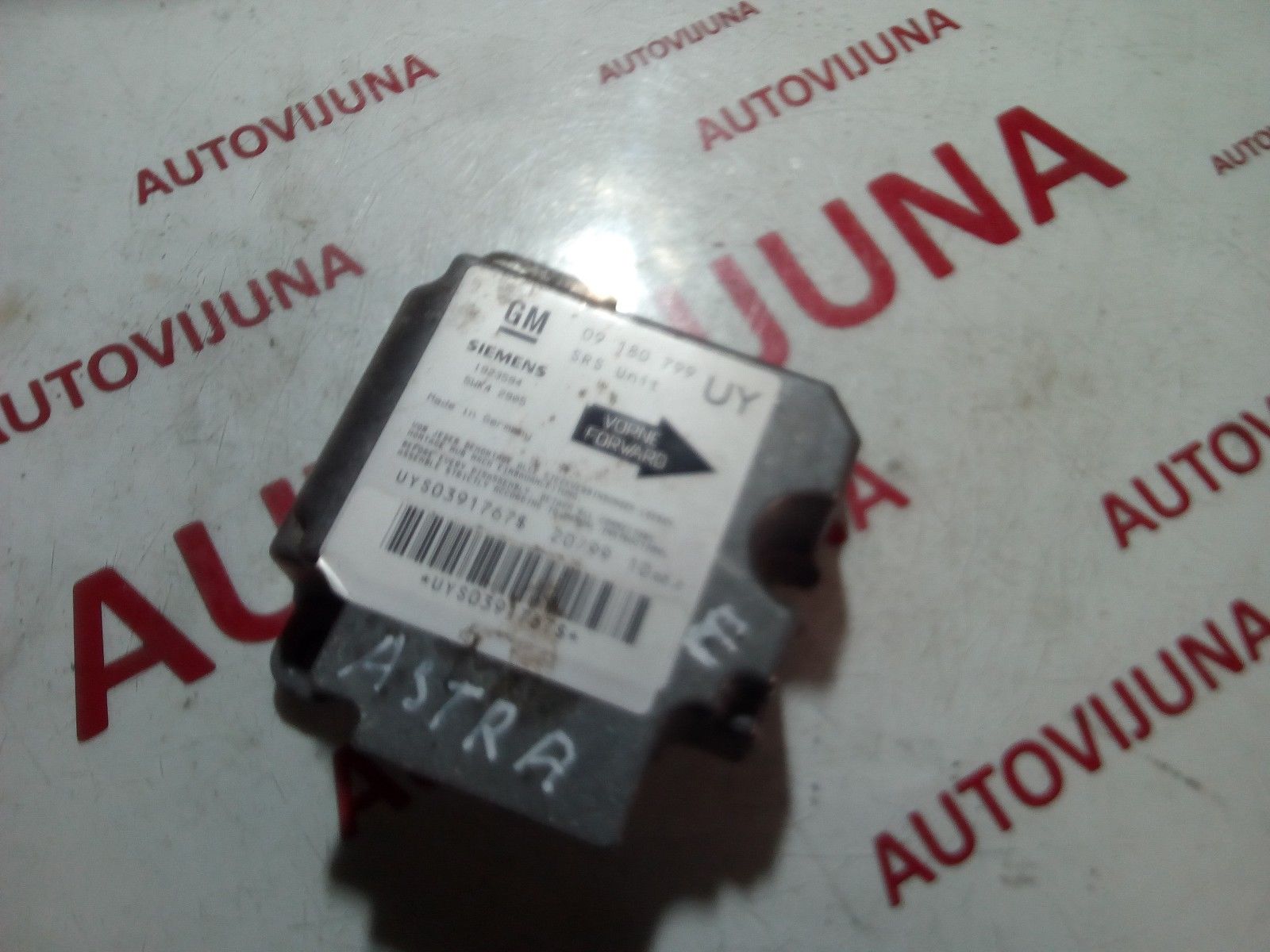 Opel Astra 09180799 UY Original Air Bag Control Unit Computer Module