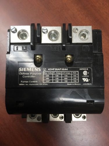 Siemens/Furnas 42HF35AFX644 Definite Purpose Relay 120V Coil 600V 100A Contactor