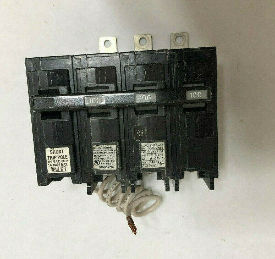 B3100HH00S01 Bolt-On Circuit Breaker 100A 240V HBL BL Series Siemens Molded Case