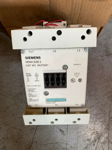 Siemens 40LP32AH / 40LP32A  CONTACTOR, size 5,3PH,440-480V coil NEW