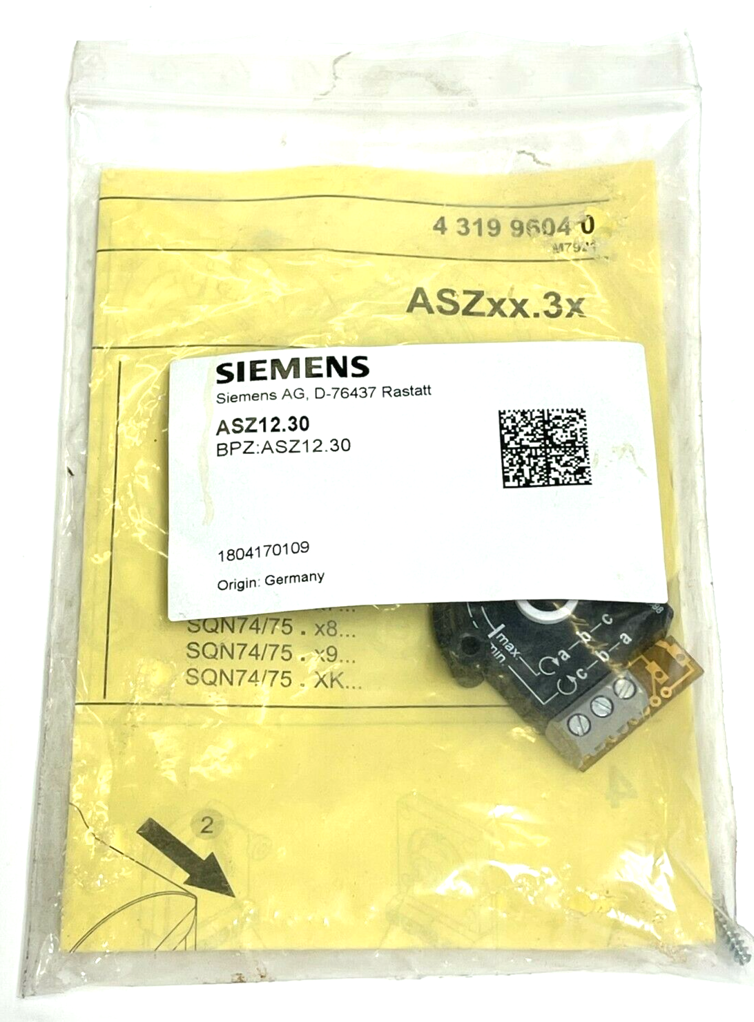 SIEMENS ASZ12.30 SINGLE POTENTIOMETER 