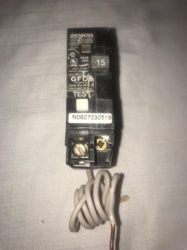 SIEMENS 15 Amp Single Pole Type QPF2 GFCI Circuit Breaker  Q115GFCI