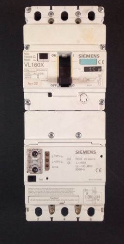SIEMENS VL 160X-CIRCUIT BREAKER-RCD IEC 60947-2 WITH ONE TIGHTENING LUG MISSING