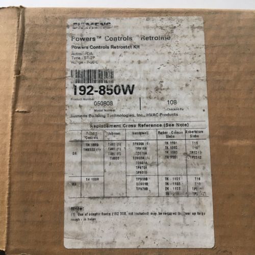 Siemens 192-850W TH-192 Retrostat Kit Pneumatic Thermostat Celsius Scale White
