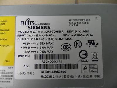 Fujitsu Siemens Netzteil FSC: A3C40064141 DPS-700KB A 700W