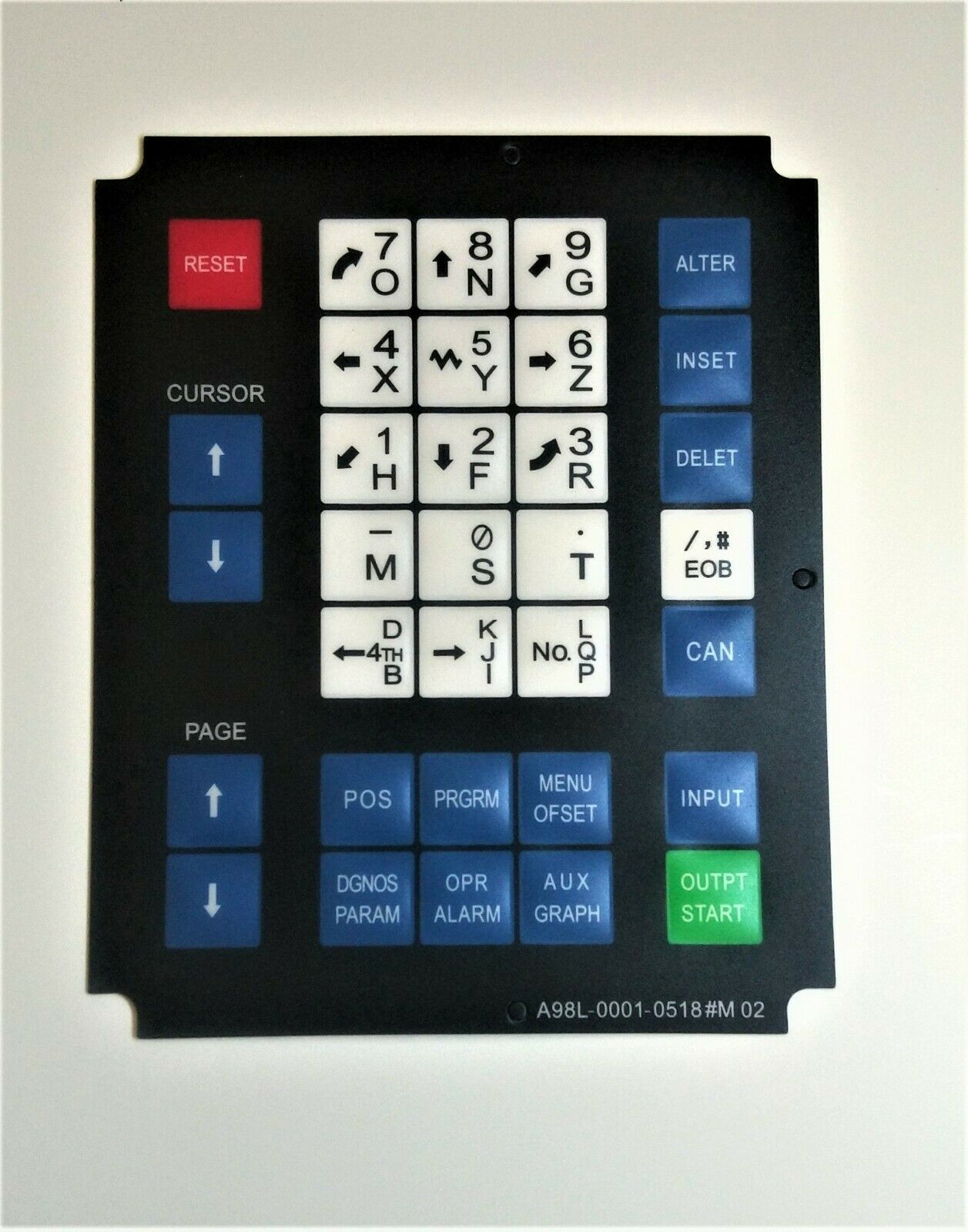 REPLACEMENT KEYPAD FOR FANUC MILLING MACHINE A98L-0001-0518 #M02
