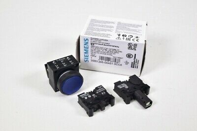 SIEMENS 33SB3245-0AA51-0CC0, Plastic Pushbutton Blue 1N/O with LED 24VAC/DC - NE