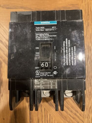 SIEMENS BQD360BP 60A 3P * Breaker
