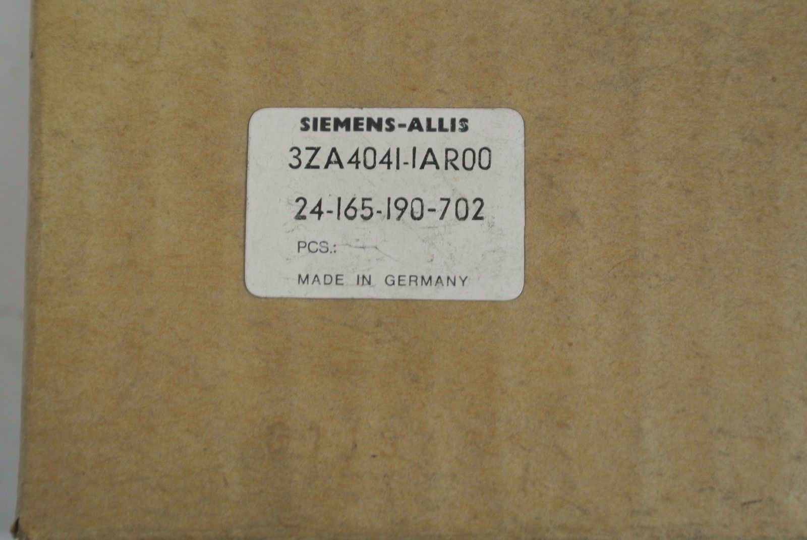 SIEMENS 24-165-190-702 OVERLOAD RELAY - NEW IN BOX 