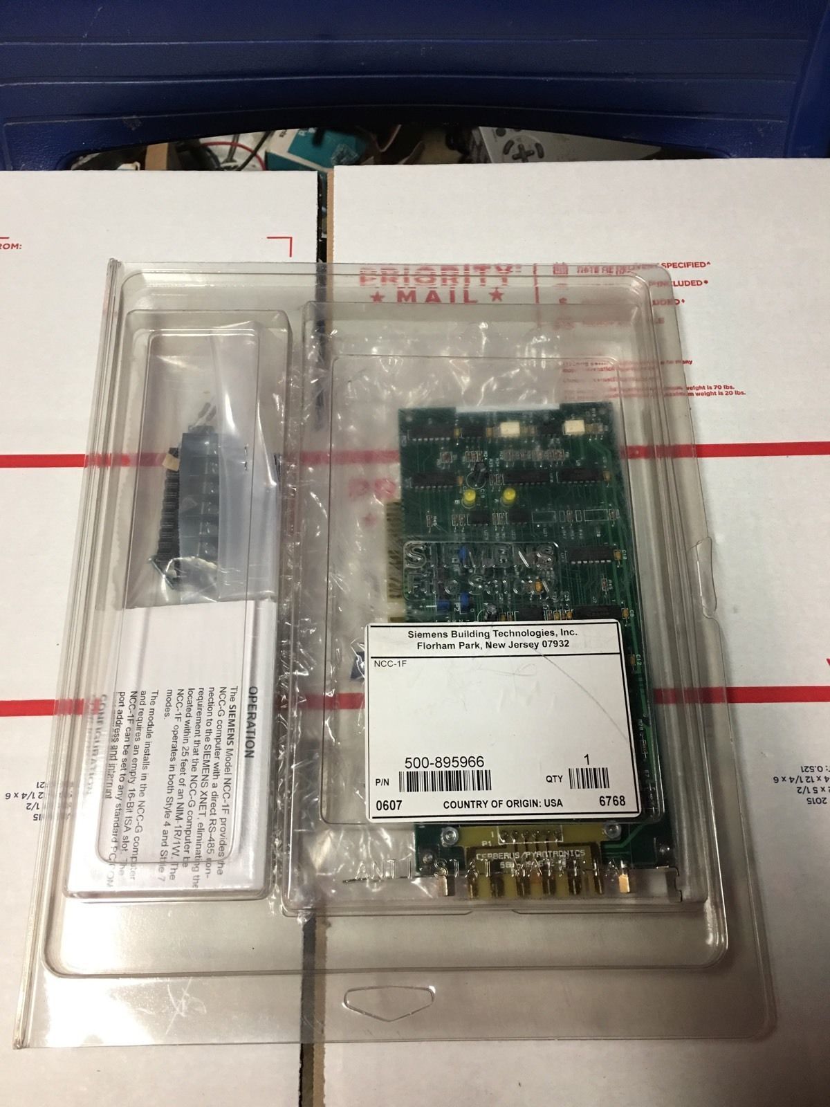 New Siemens Fire  NCC-1F Xnet Interface Card P/N 500-895966 (1 Yr. Prot. Plan!)