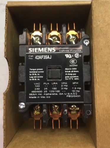 Siemens/ Furnas 42AF35AJ Definite Purpose Controller, 24 Volt, 3-Pole