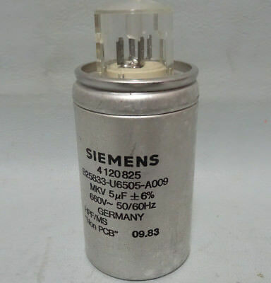 SIEMENS GERMANY MKV Capacitor B25833-U6505-A009 5uF 660V 60Hz non PCB