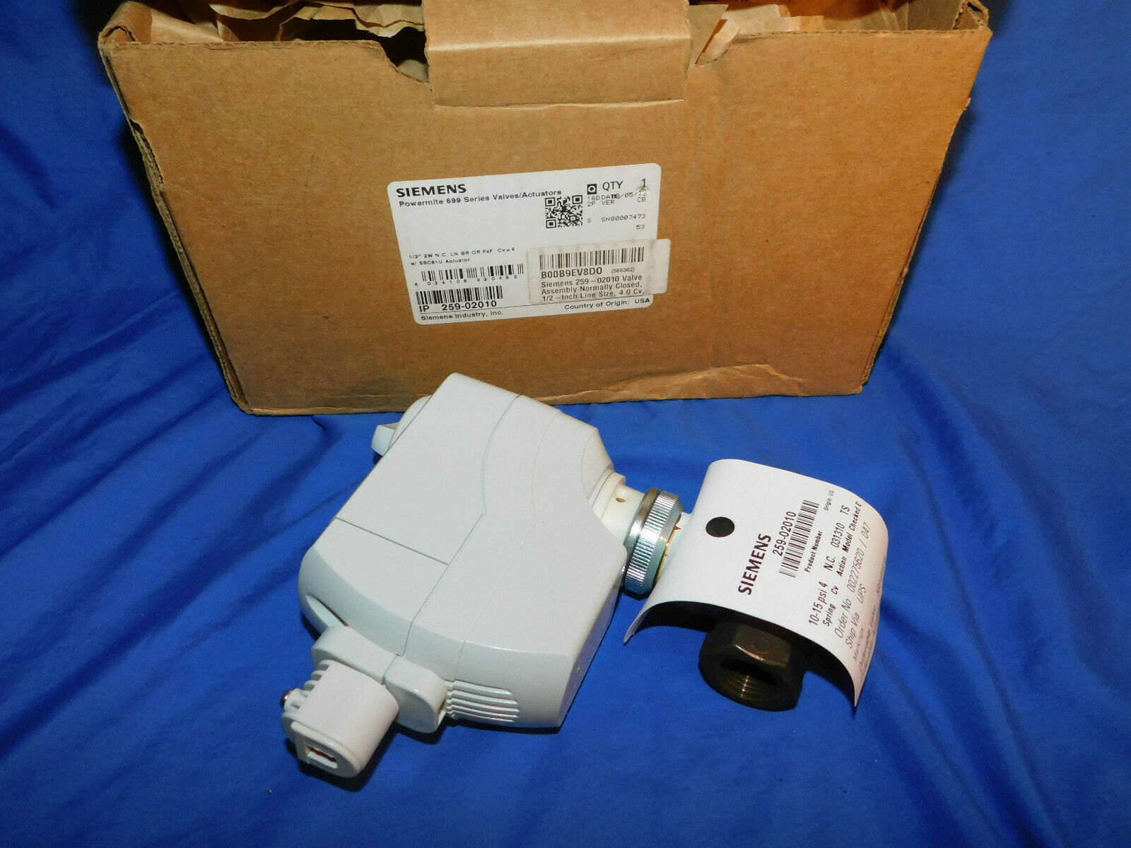 Siemens 599 Series Powermite VF 559 Hot Water Zone Valve 2-Way NC 1/2&quot; 259-02010