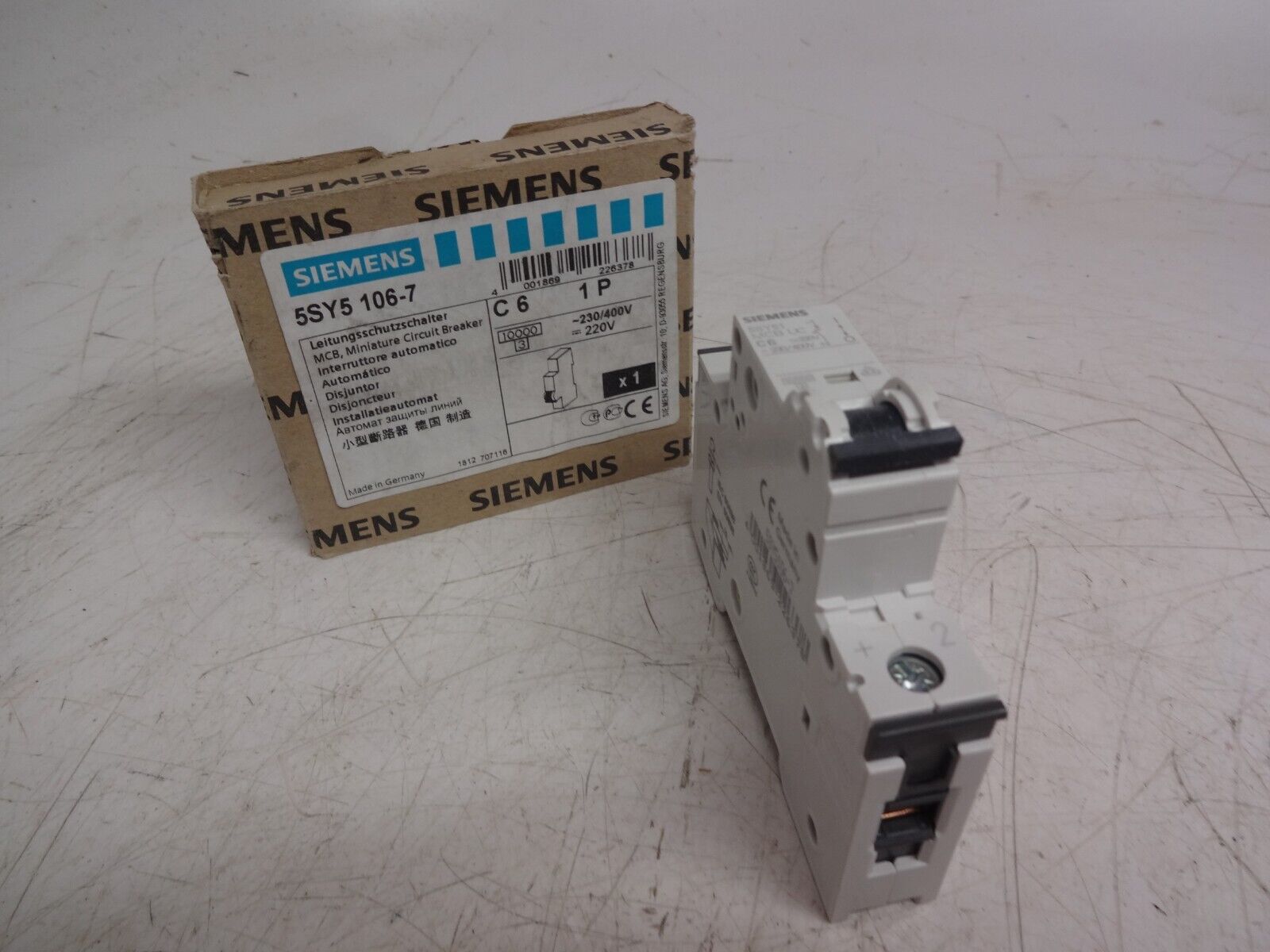 Siemens 5sy5 106-7 C6 1-PoleCircuit Breaker