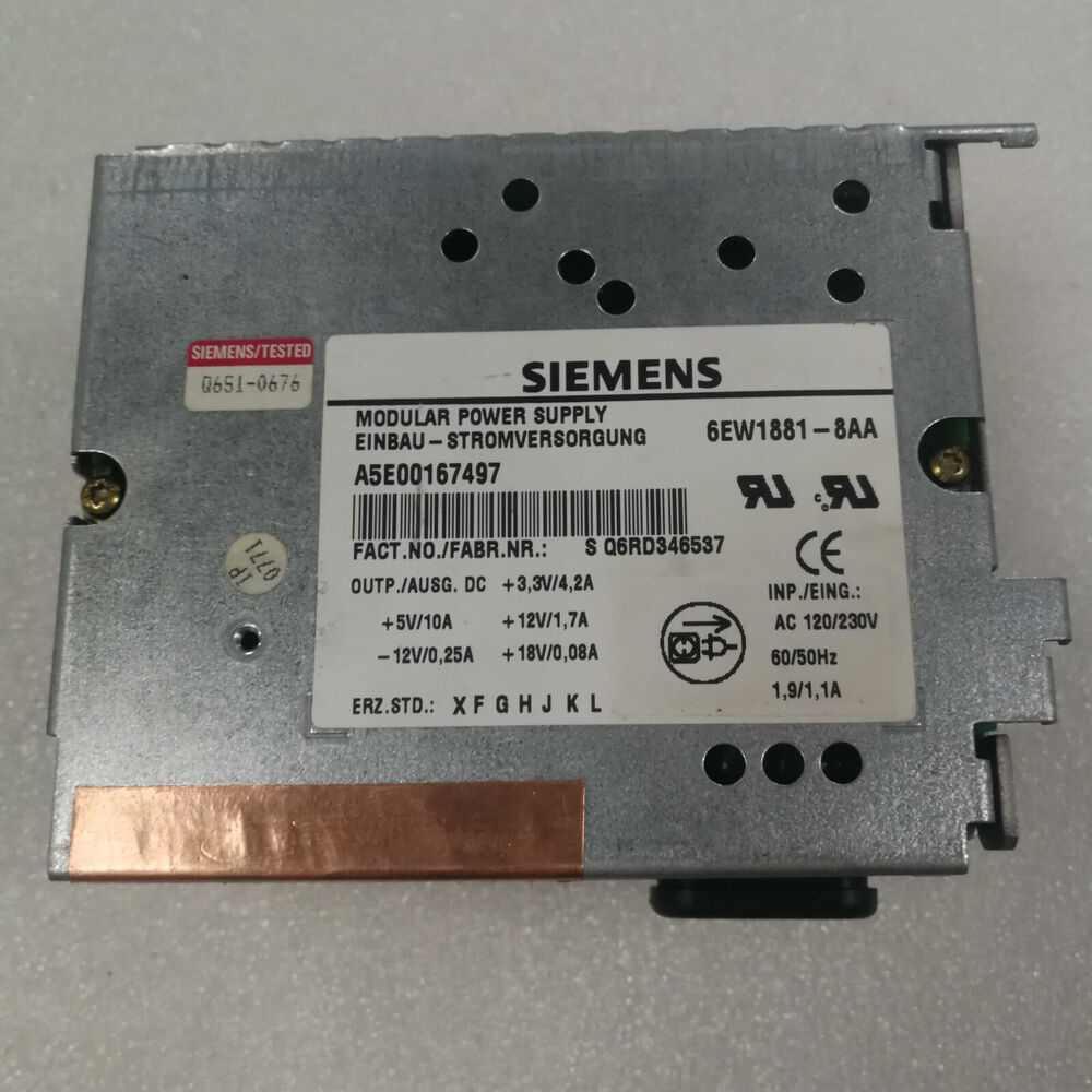 1PC USED Siemens A5E00167497 6EW1881-8AA PC620 Modular Power Supply Tested OK