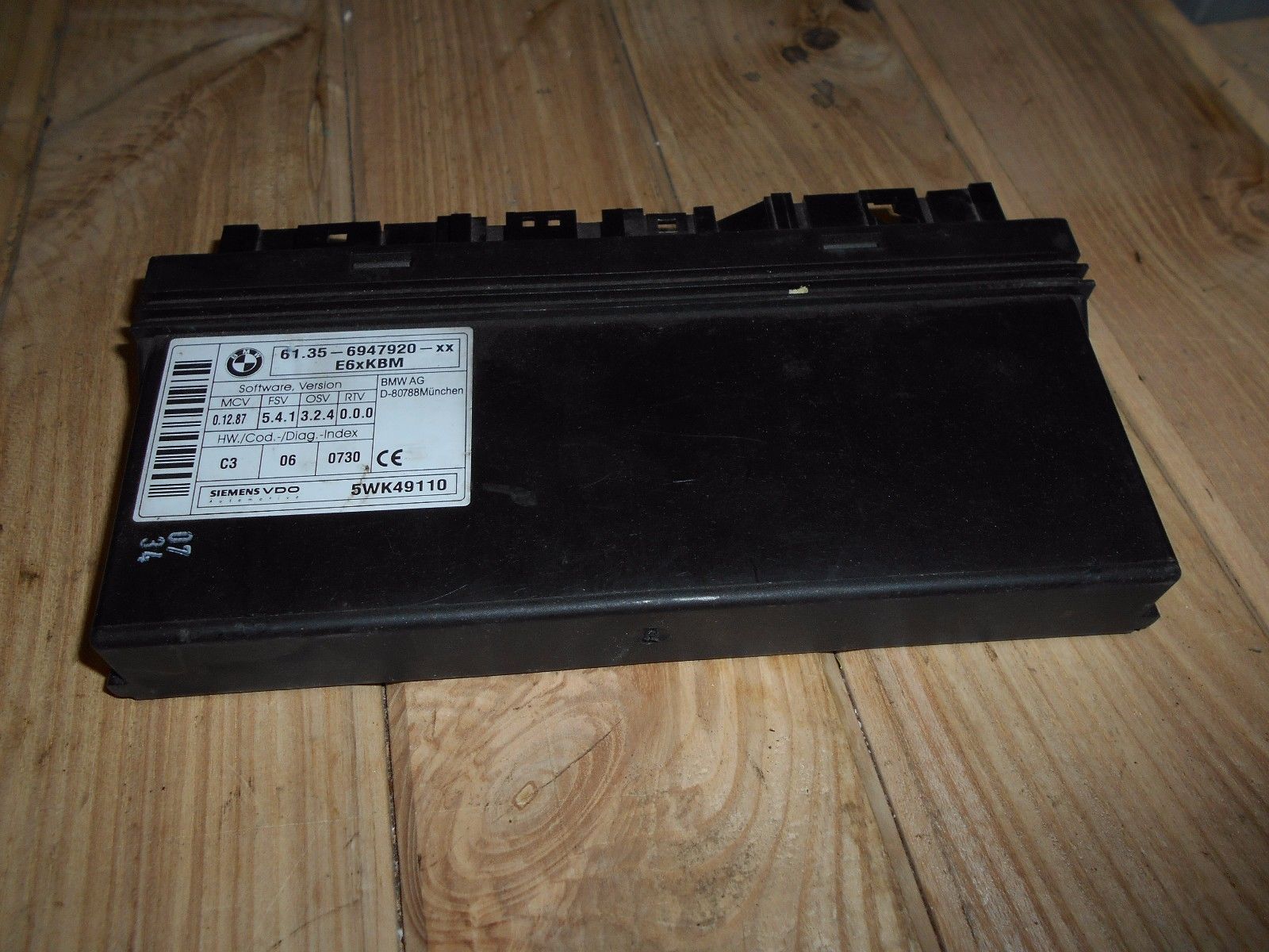 BMW E61 ECU MODULE SENSOR SIEMENS 61.35-6947920 5WK49110  6947920