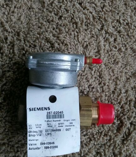 Siemens 257-02045 Brass Globe Zone Valve,599-02045- 3/4&quot;/Actuator-599-01088