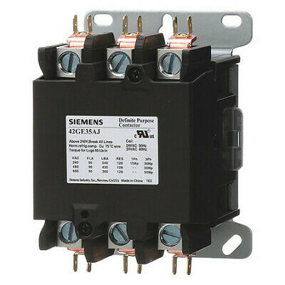 SIEMENS 42GE35AF Definite Purpose Contactor,3 Pole,90A,