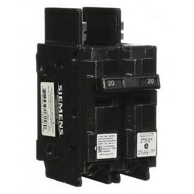 SIEMENS BQ2B020H Miniature Circuit Breaker, 20 A, 120/240V AC, 2 Pole, Bolt On