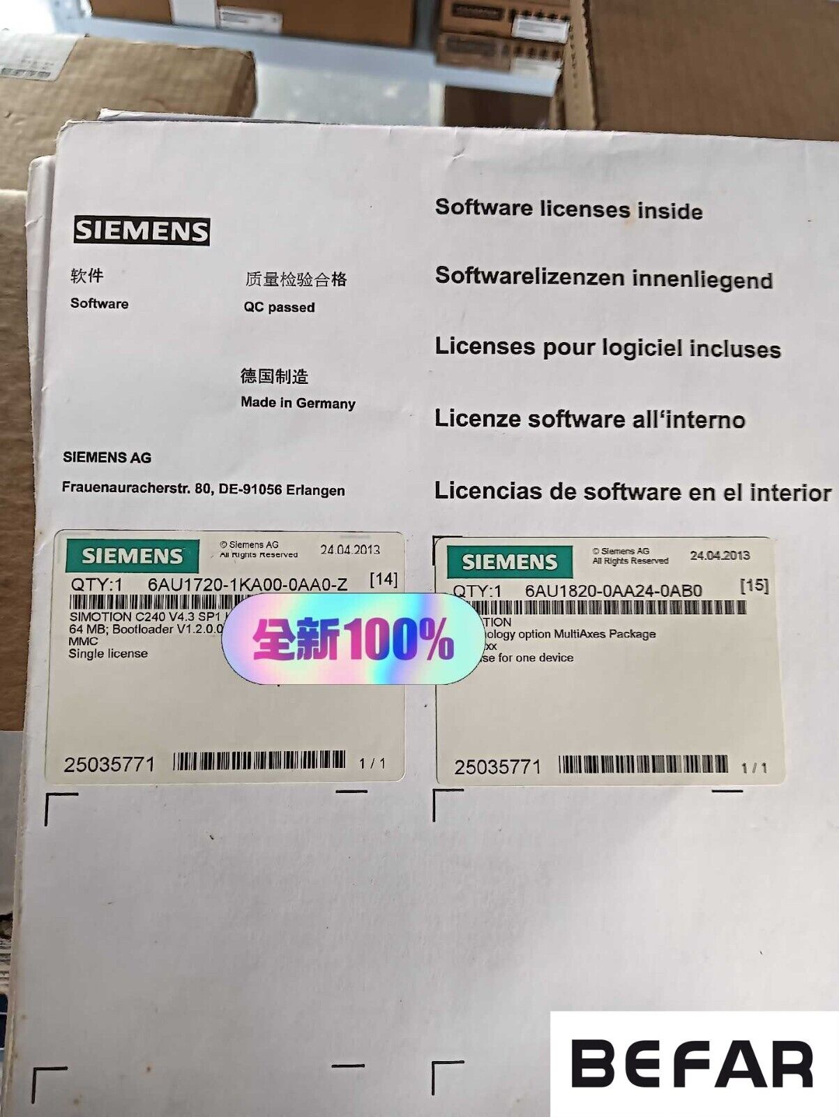 6AU1720-1KA00-0AA0-Z M24 SIEMENS Brand New Fast Shipping (dhl-fedex-ups)