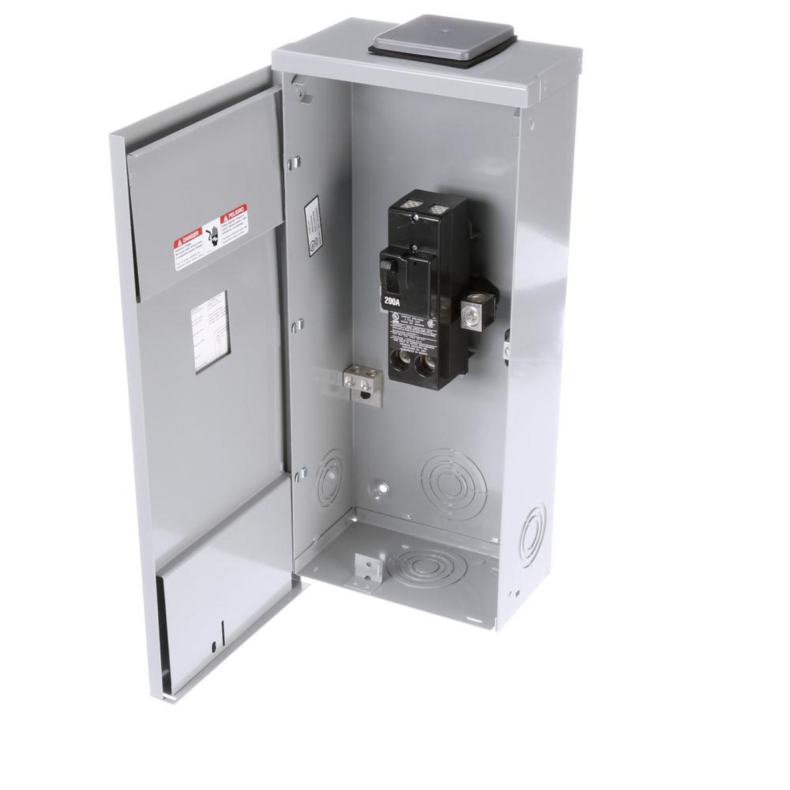 200 Amp 2 Space 2 Circuit Main Breaker Box Outdoor Load Center 
