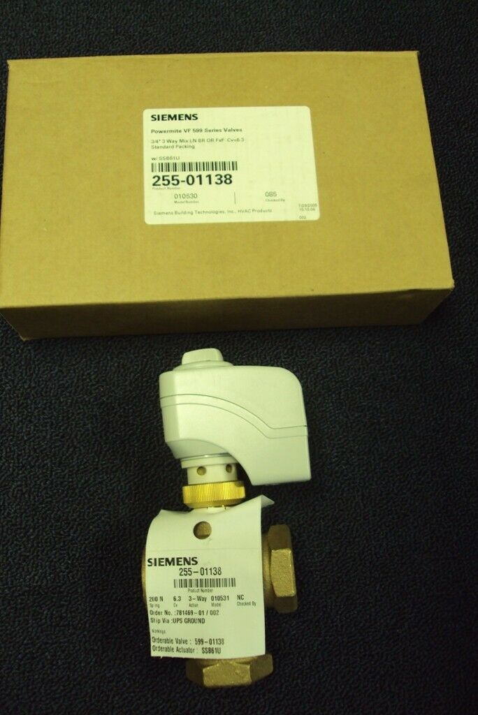 Siemens Powermite VF 599 Series 3/4&quot; 3-Way Valve 255-01138
