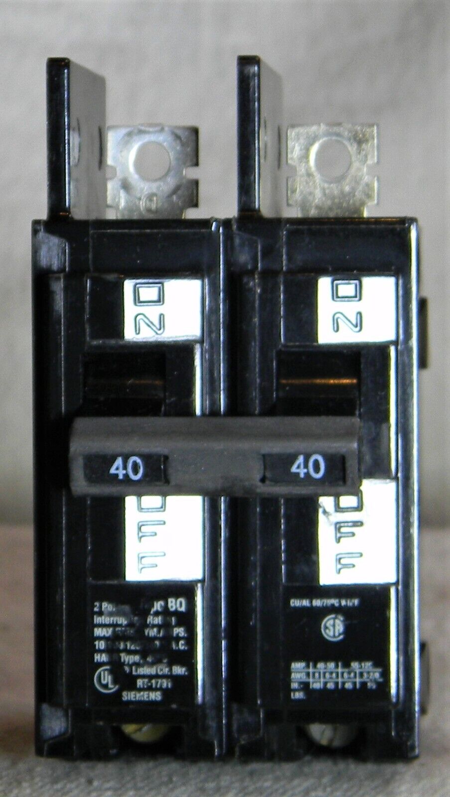 ITE (Siemens) BQ2B040H 40 Amp 250 Volt Circuit Breaker