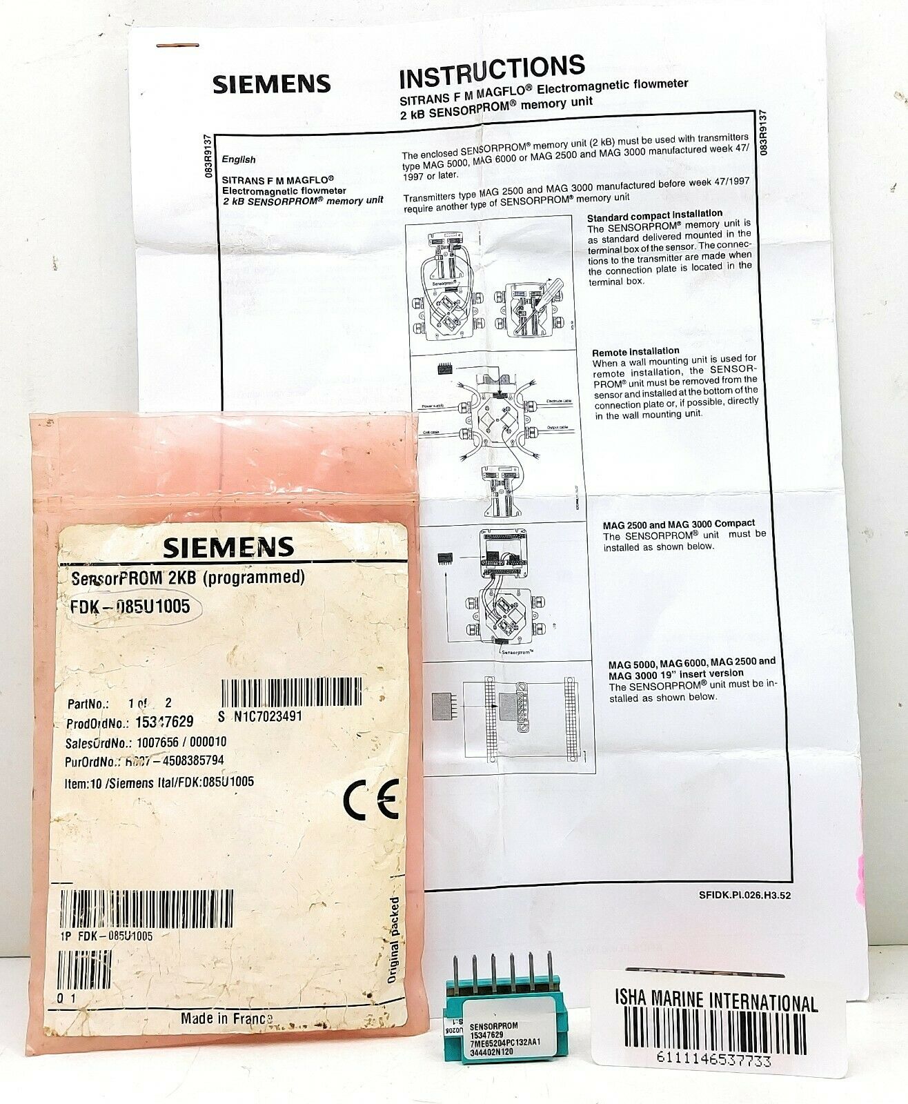 Siemens Sensorprom 2KB 15347629 Memory Unit