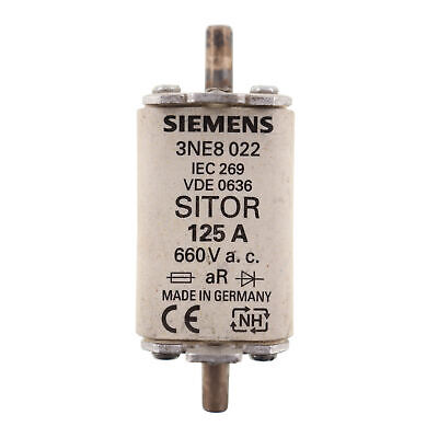 SIEMENS 3NE8-022 SITOR SEMICONDUCTOR FUSE, SIZE 00 AR, IEC 269, 660VAC, 125A