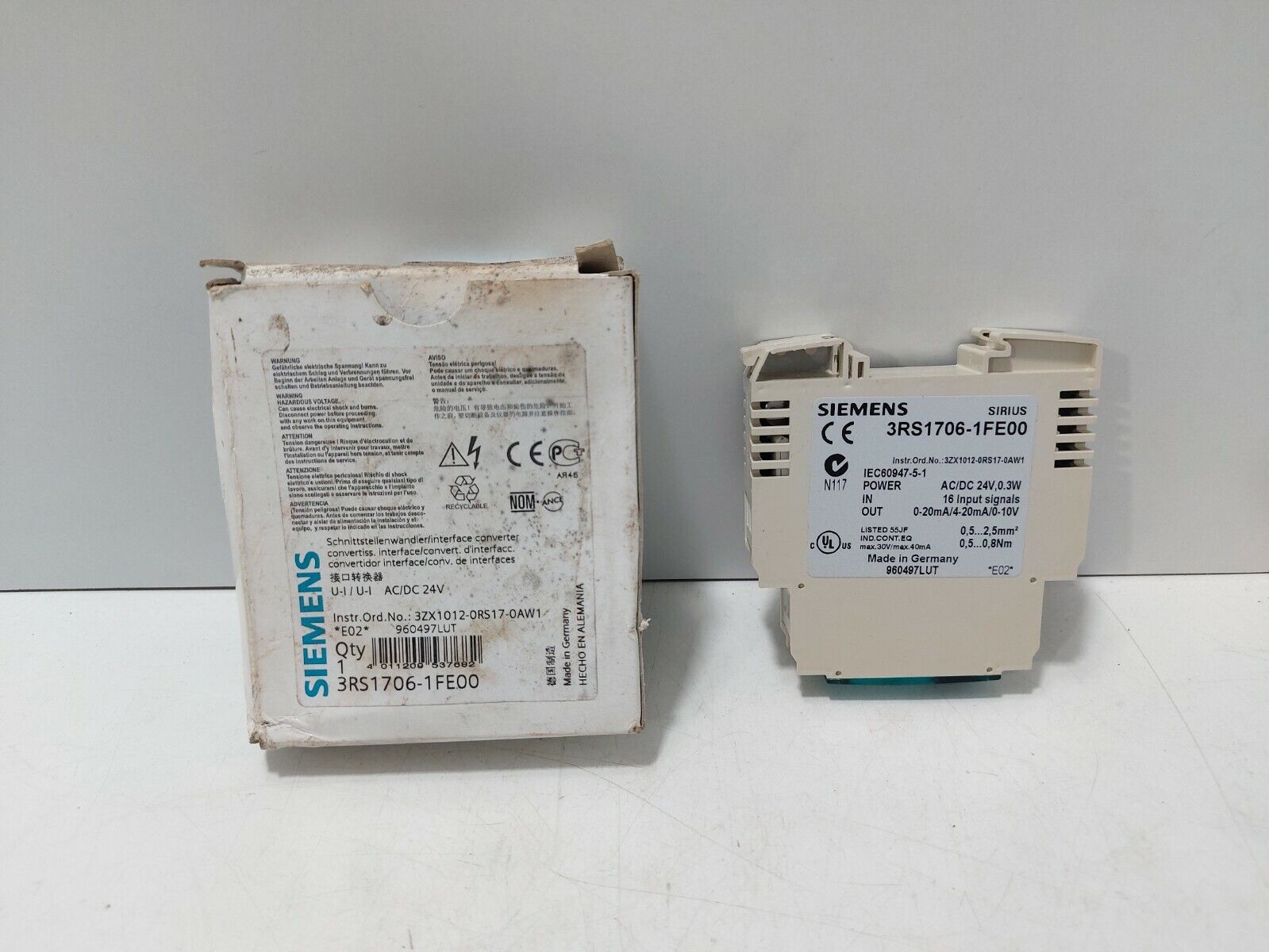 Siemens 3RS1706-1FE00 Schnittstellenwandler / Interface Converter / 3RS17061FE0