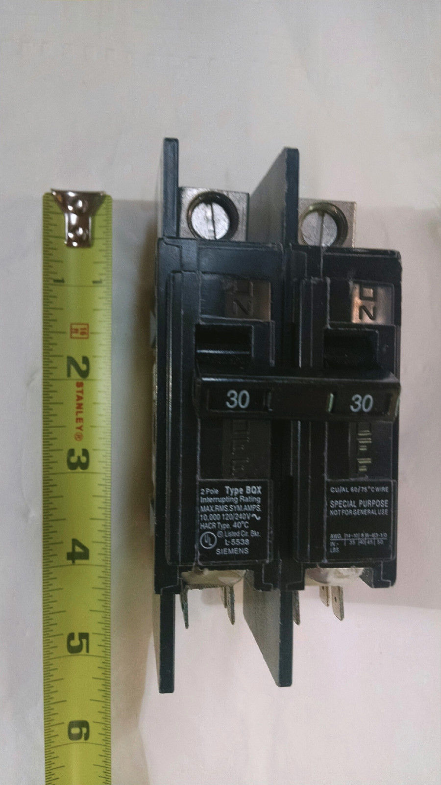 ***NEW***  SIEMENS  30 AMP 2-POLE BQ2B030QXD SPECIAL PURPOSE CIRCUIT BREAKER