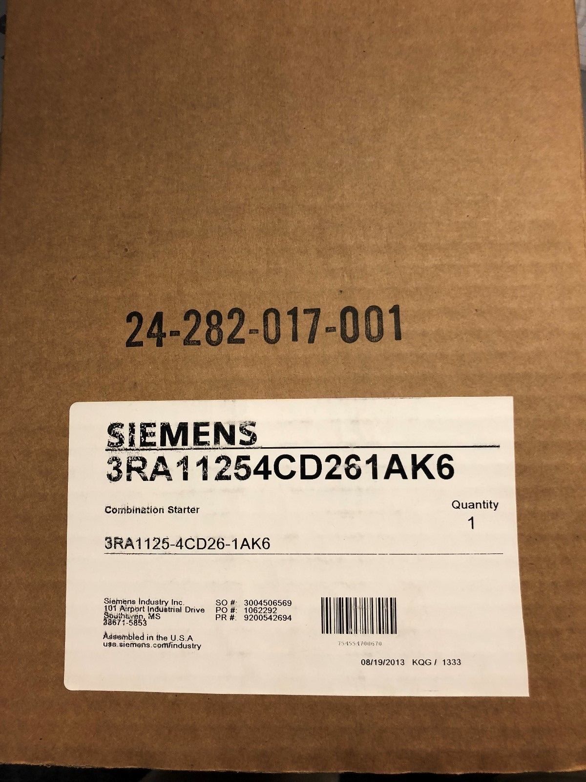 Siemens 3RA1125-4CD26-1AK6 Combo Starter Brand New