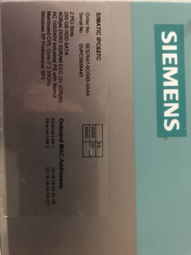 SIEMENS SIMATIC BOX PC 627C ( 120V AC ) A5E02625806-K7