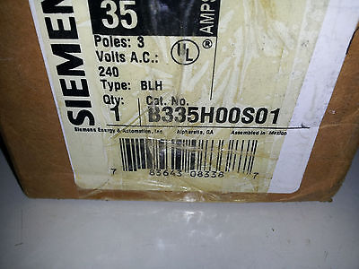 SIEMENS B335H00S01 NEW IN BOX 3P 240V BLH 120V SHUNT TRIP BREAKER #A10