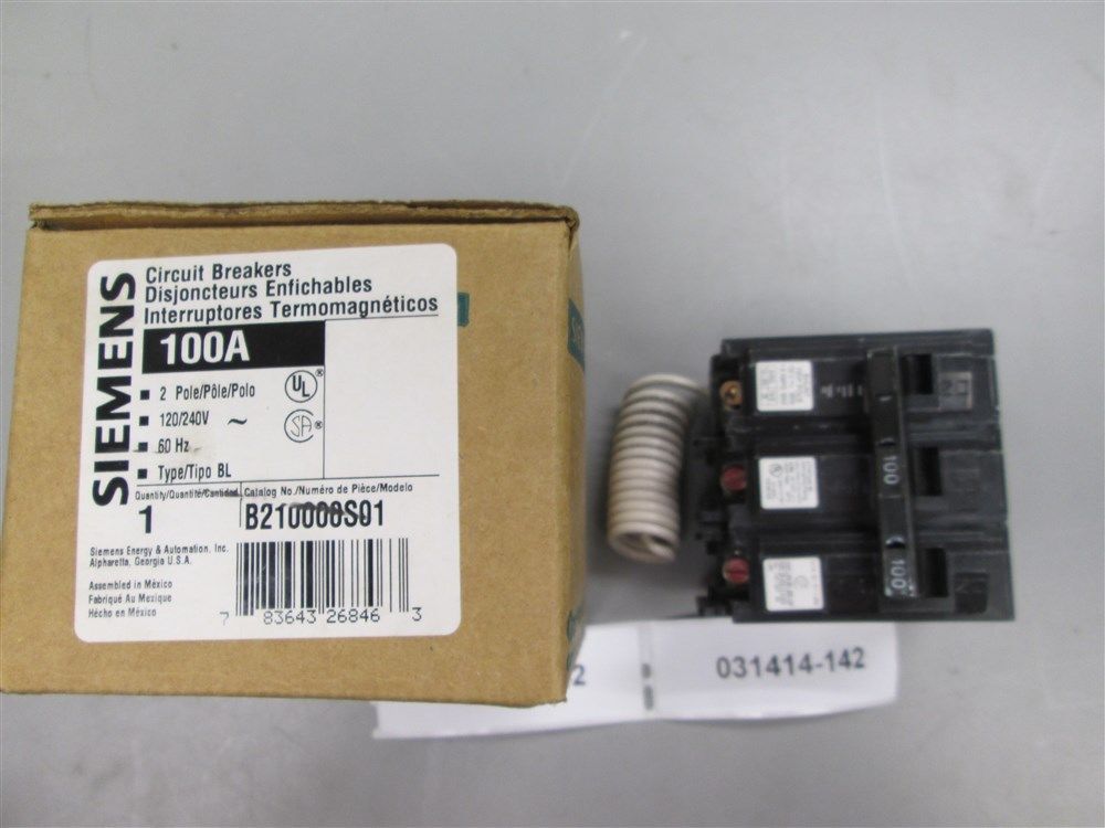 New Siemens BQ2B10000S01 Breaker Shunt Trip 100 amp  600 vac 2 poles  New In Box