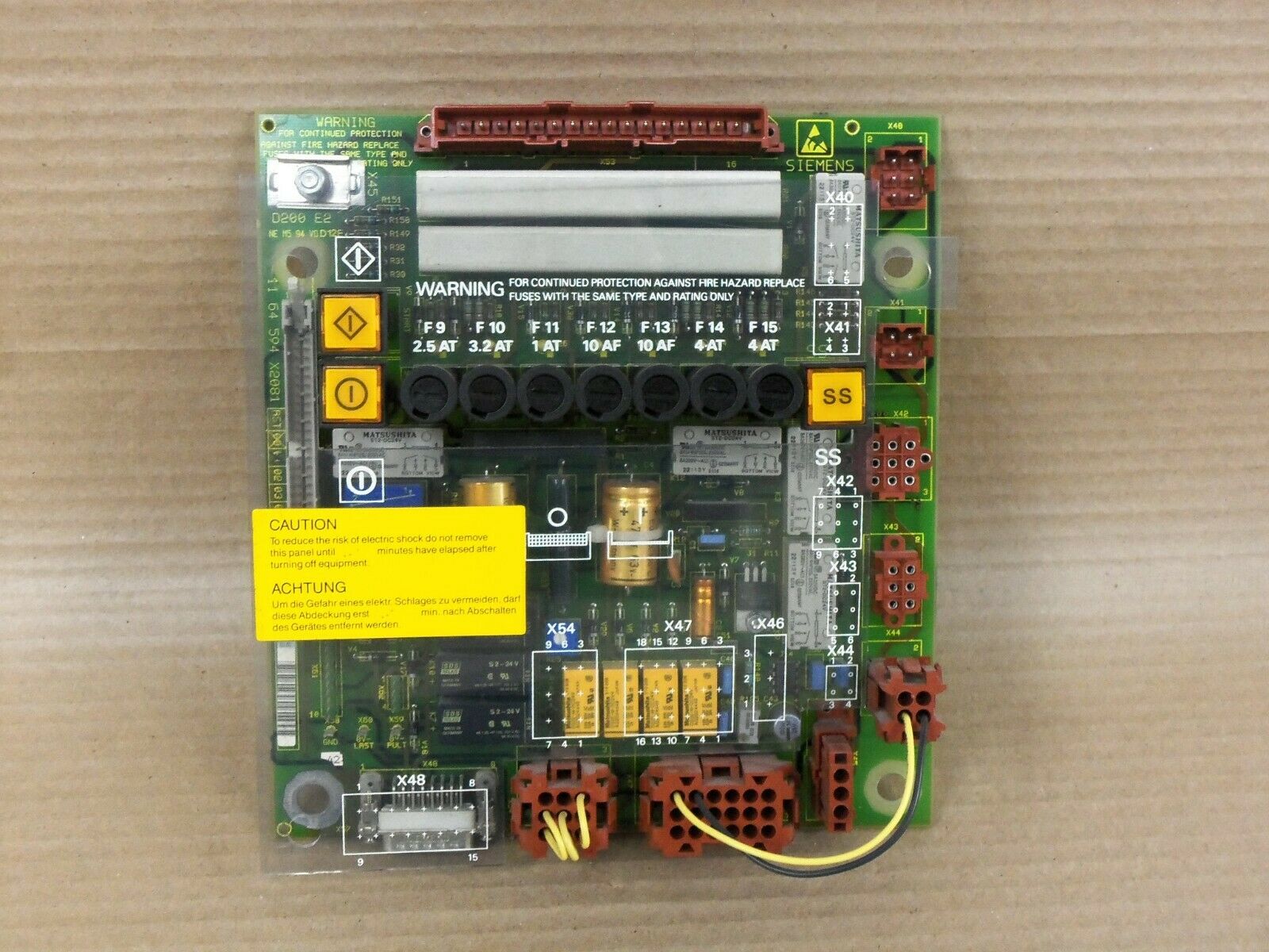 Siemens Radiology Fluoro Room Parts 1164594x2081 Circuit Board