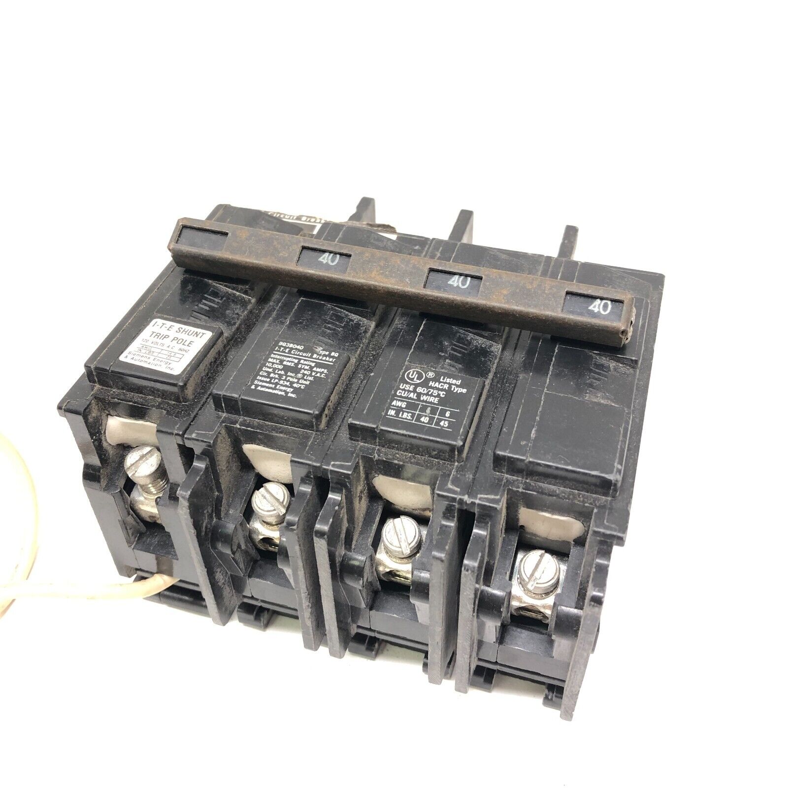 ITE/Siemens BQ3B04000S01 40 Amp 3 Pole 240 Volt Bolt-On Circuit Breaker