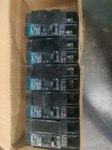Lot of 5 SIEMENS BQD280 Molded Case Circuit Breakers 2 Pole 80 amp 277/480V