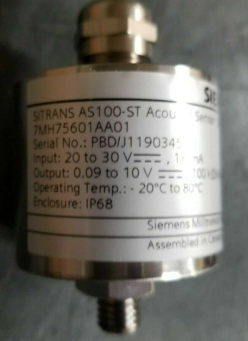 SIEMENS ACOUSTIC SENSOR 7MH75601AA01-SITRANS AS100-ST (NEW)