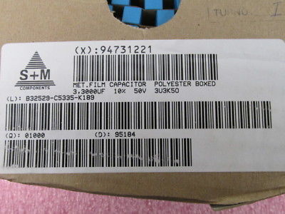 5000 PCS SIEMENS B32529-C5335-K189 3.3000UF, 10%, 50V CAPACITORS