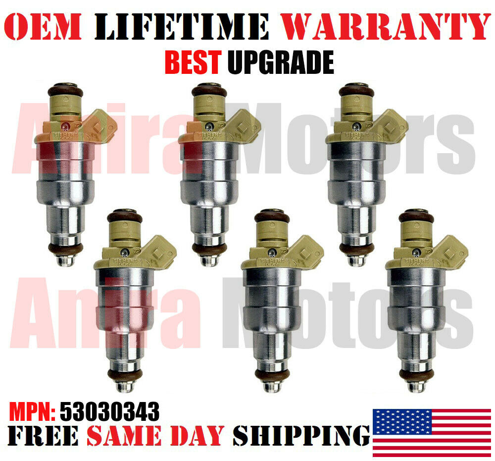 BEST UPGRADE 6/UNIT FUEL INJECTORS 1987-1995 JEEP Cherokee 4.0L I6 OEM SIEMENS
