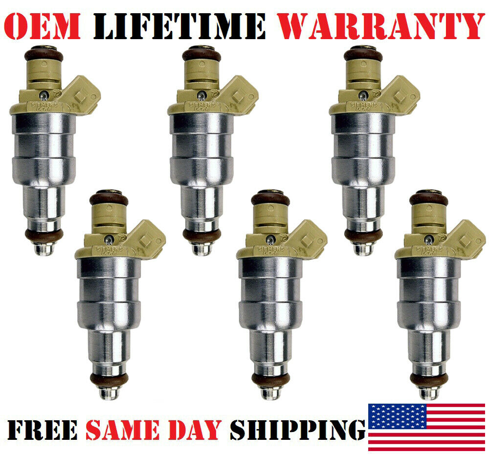 Set of 6 OEM SIEMENS FUEL INJECTORS for 1987-1995 JEEP 4.0L  Part# 53030343
