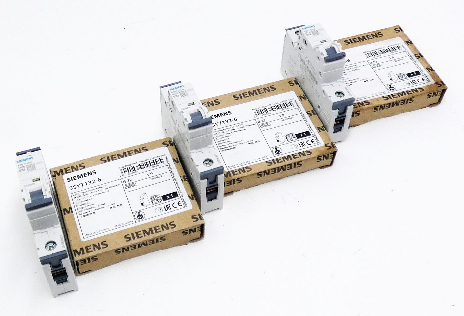 3x Siemens 5SY7132-6 5SY7 132-6 MCB B32 Leitungsschutzschalter -unused/OVP-