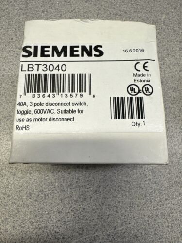 Siemens Motorschalter 3-Polig LBT 3040 40A OVP