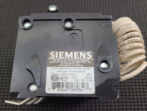 SIEMENS B330HH00S01 CIRCUIT BREAKER 3P 30A 240V 65K 120VAC