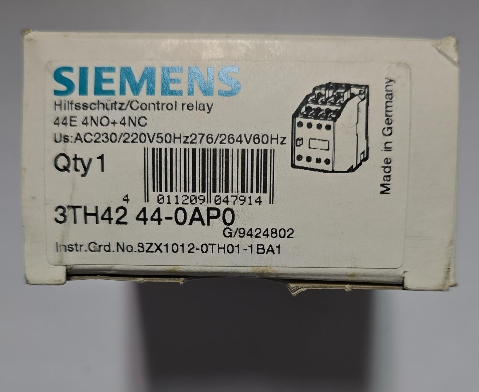 SIEMENS 3TH42 44-0AP0 (230V 50Hz) HILFSSCHÜTZ 44E 4NO 4NC Control relay